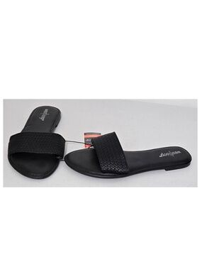 New West Loop Sandals Womens Small 5 6 Slides Black Open Toe Shoes NWT